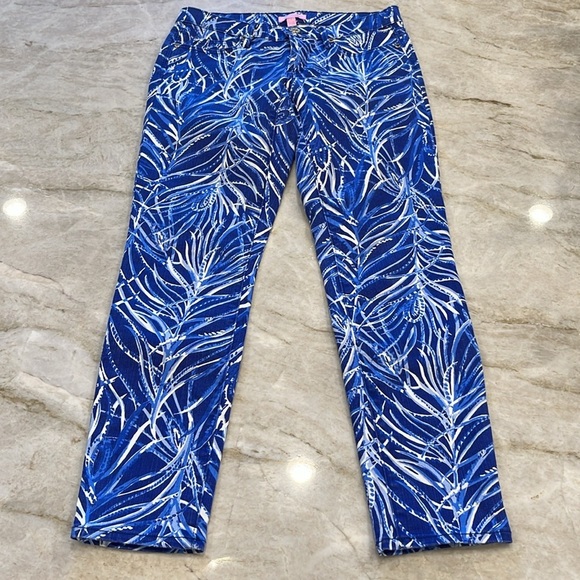 NEW Lilly Pulitzer South Coast Skinny‎ Jean Early Riser Twilight Blue Size 4 - Picture 2 of 14